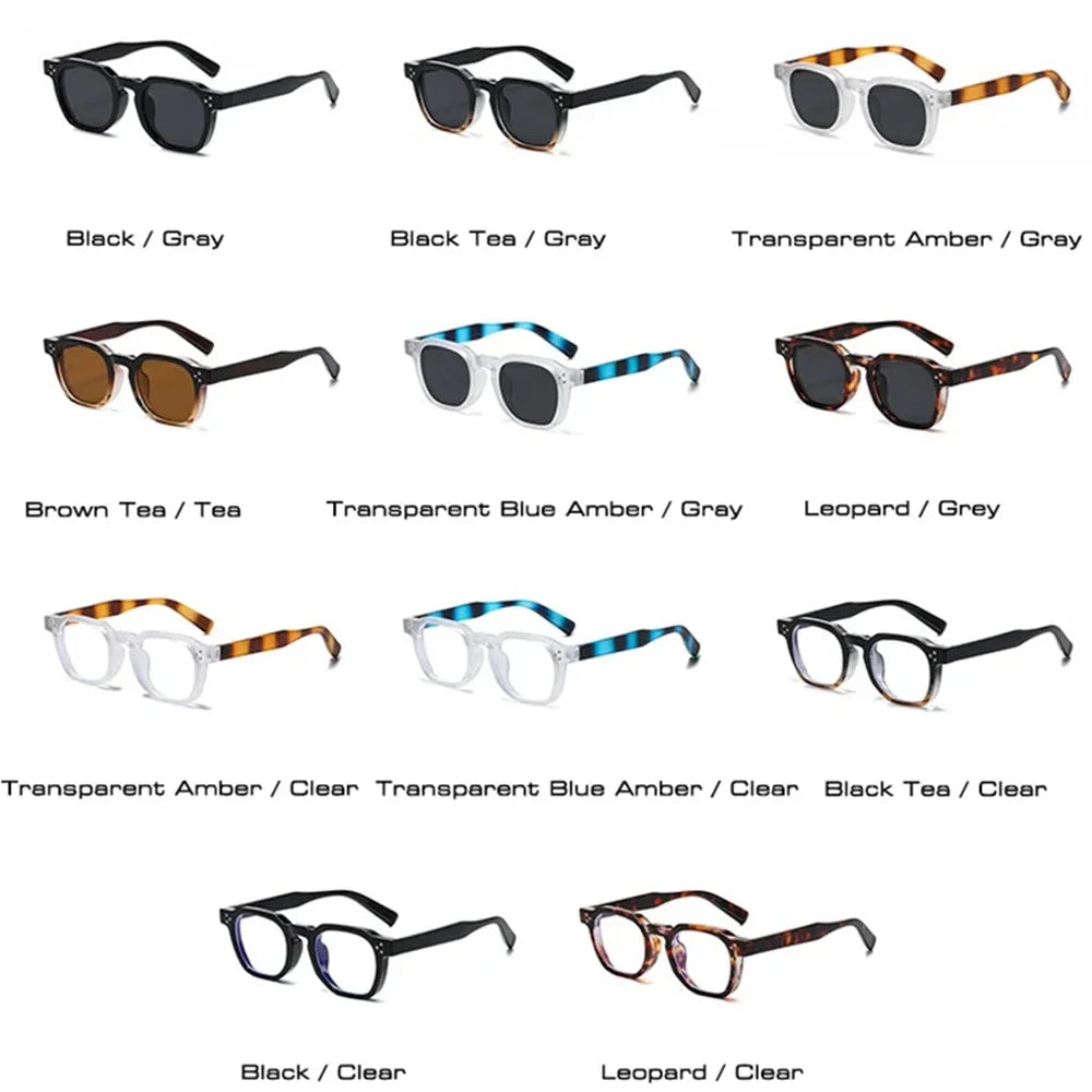 Óculos de Sol Oval Vintage com Tachas – Estilo Unissexo com Proteção Anti-Luz Azul