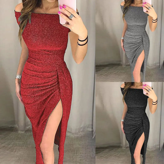 Vestido Longo de Festa Verão – Modelo Elegante com Brilho