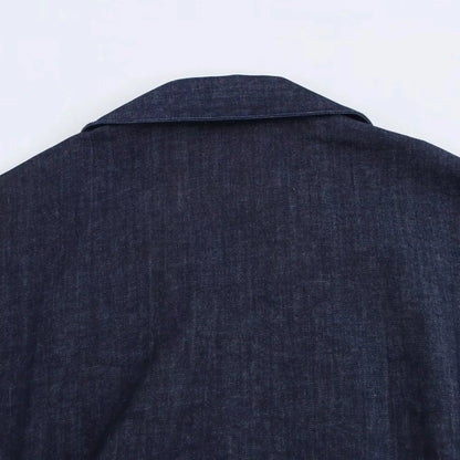 Vestido Midi Feminino em Denim – Elegância Casual Primavera/Verão 2025 com Mangas Curtas Franzidas