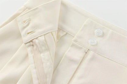 Conjunto Feminino de Calças e Top sem Mangas – Decote em V, Cinto Elegante e Corte Reto