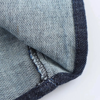 Vestido Midi Feminino em Denim – Elegância Casual Primavera/Verão 2025 com Mangas Curtas Franzidas