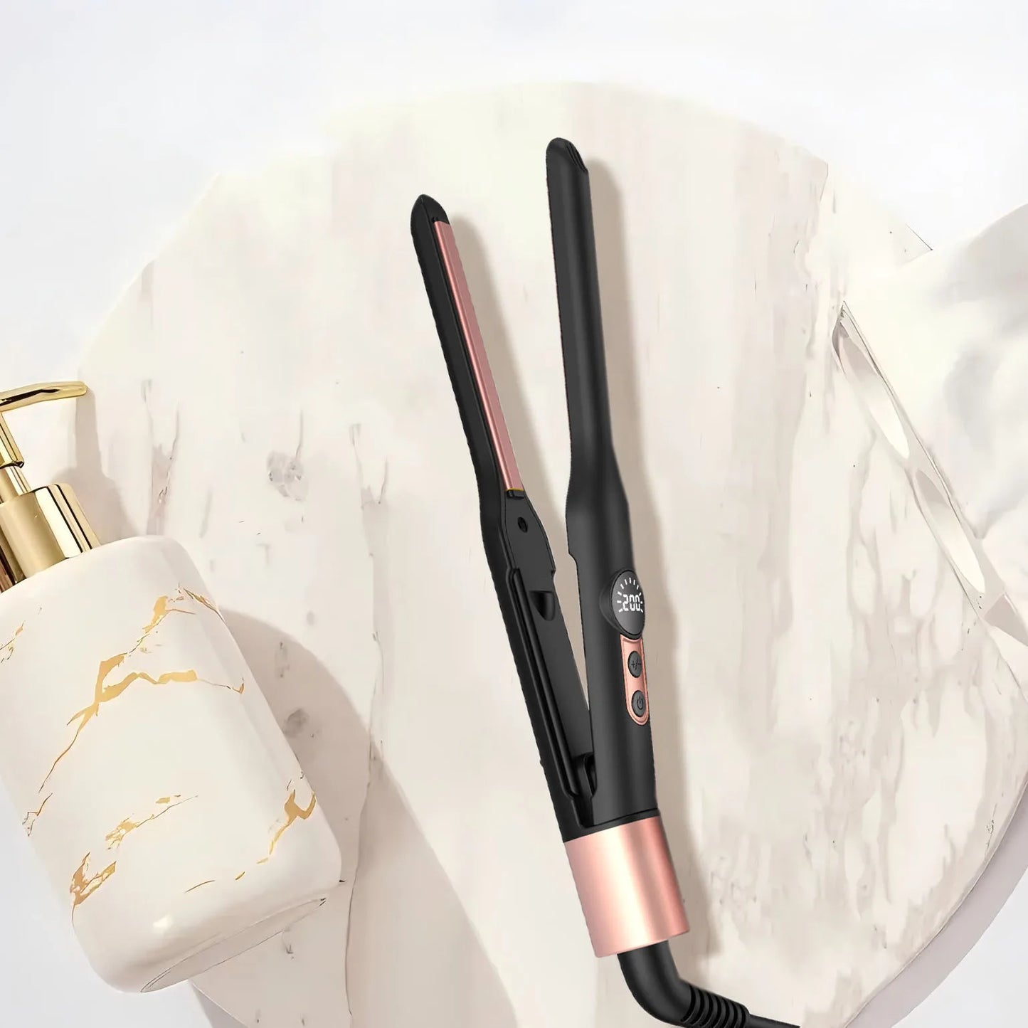 Mini Prancha de Cabelo Cerâmica com Turmalina – Ideal para Cabelos Curtos, Barba e Cortes Pixie – Lâmina 3/10 Polegadas