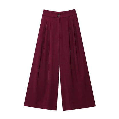 Conjunto Feminino de Calças e Top sem Mangas – Decote em V, Cinto Elegante e Corte Reto